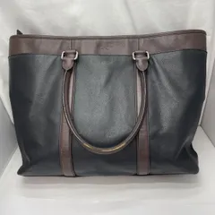 【中古】COACH レザートートバック 黒/茶 コーチ[91]