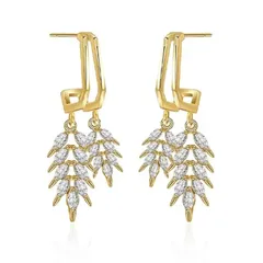 MOUP新麦の穂ピアス レディース 人気 金属アレルギー対応S925銀の針揺れるジルコニアイヤリングアクセサリーキラキラ ファッション… 1