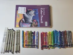 美術道具 まとめ売り) カレンダッシュ 水性 NEOクレヨン + Figma(フィグマ) ライナー + スケッチBOOK