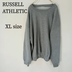 RUSSELL ATHLETIC ラッセルアスレティック トレーナー スウェット トップス クルーネック 長袖 ロングスリーブ オーバーサイズ ゆるダボ 無地 グレー XL