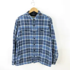 エルエルビーン L.L.BEAN チェックシャツジャケット 裏起毛 長袖 青 白 XL *A825
