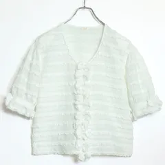 ピンクハウス★フェミニンなローンブラウス♪リボン レース フリル ピンタック ティアード PINKHOUSE 白系 z18550