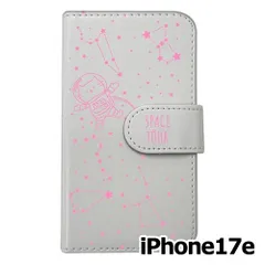 【新品未使用】 iPhone17e / iPhone16e 手帳型スマホ ケース moimoikka (カバー色ホワイト×柄ピンク) ねこ 星座 宇宙 猫 アニマル モイモイッカ かわいい カード収納 PUレザー flip2-ip17e-wh-20061