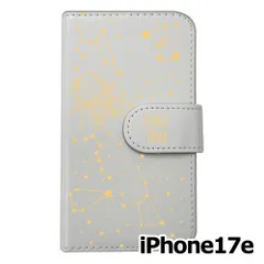 【新品未使用】 iPhone17e / iPhone16e 手帳型スマホ ケース moimoikka (カバー色ホワイト×柄イエロー) ねこ 星座 宇宙 猫 アニマル モイモイッカ カード収納 PUレザー flip2-ip17e-wh-20062