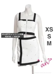 ホワイトxブラック [AOC　3885]【an /アン】バイカラー/ ビジュー/ ノースリーブ/ ジップ/ タイト/ セット/ ミニドレス/ キャバドレス/ DEAbyROBEdeFLEURSGlossy ディア ローブドフルールグロッシー/ AngelR