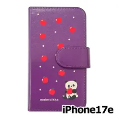 【新品未使用】iPhone17e / iPhone16e スマホケース 手帳型 (色：パープル×柄：パンダとリンゴ)moimoikka パンダ 動物 flip2-ip17e-pr-20137