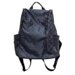 美品 russet ラシット モノグラム レザーコンビ バックパック リュック ネイビー レディース 古着 中古 USED