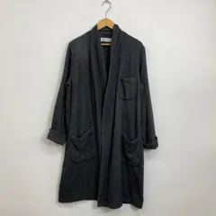 UNUSED アンユーズド ガウンコート ウール ツイード ショールカラー モヘア混 ネイビー グレー 日本製 メンズ サイズ 2 C253のサムネイル
