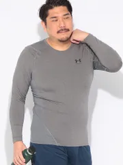 Tシャツ 長袖 メンズ 大きいサイズ heatgear COMPRESSION UPF40 胸ロゴ クルーネック UNDER ARMOUR  (アンダーアーマー)