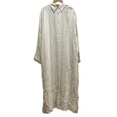 美品 23SS AP STUDIO エーピー ストゥディオ ストライプシャツワンピース サイズ36 アイボリー レディース 古着 中古 USED