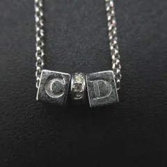 良品 Christian Dior クリスチャンディオール ダイスモチーフ ネックレス シルバーカラー レディース 古着 中古 USED