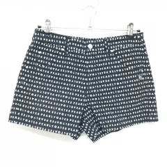 【美品】パーリーゲイツ ショートパンツ ネイビー×白 ロゴ総柄 レディース 1(M) ゴルフウェア PEARLY GATES