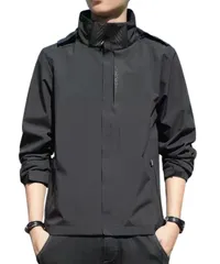 [Lunenon Soleil] [ルネノンソレイユ] 【軽量×防風】 ウィンドブレーカー マウンテンパーカー メンズ 大きいサイズ 防寒 登山 撥水 秋冬 冬 ナイロンジャケット 30代 40代 通勤 通学 ジャンバー 防水 上着 (J [ブラック] [L]