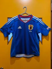 Y【Y2-33】△ adidas　150サイズ　サッカー日本代表　レプリカユニフォーム　青色