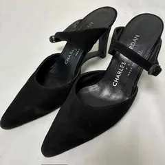 シャルル・ジョルダン  CHARLES JOURDAN  アーティスティックヒールデザイン   パンプス  黒 6 1/2 B（日本サイズ約23.5cm相当）