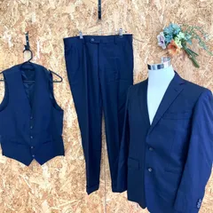 SG5280ロロピアーナ スーツ ３点セット ウール100% ネイビー日本製