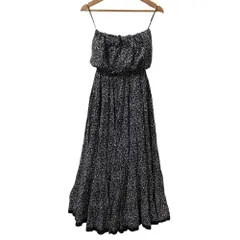 美品 MARIHA マリハ 草原の夢ドレス 小花柄 ベアトップワンピース ブラック×ホワイト レディース 古着 中古 USED