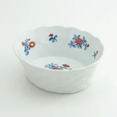 今泉今右衛門 錦花画 ボンボン入れ 濁手 色絵磁器 菓子器 小鉢 輪花鉢 有田焼 花文様 名窯 和食器 伝統工芸のサムネイル