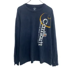 Carhartt 長袖 プリントTシャツ L ダークブルー カーハート プルオーバー バックプリント ロンT ロングTシャツ 春物 a803-5485