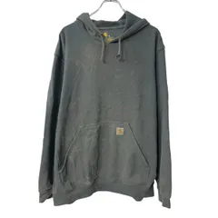 メキシコ製 Carhartt ロゴスウェット パーカー XL ブラック カーハート プルオーバー フーディー アームプリント トップス 秋物 a803-5533