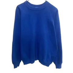 80s USA製 FRUIT OF THE LOOM 無地スウェット トレーナー XL ブルー フルーツオブザルーム 80年代 ラグラン プレーン 春秋物 a803-5545