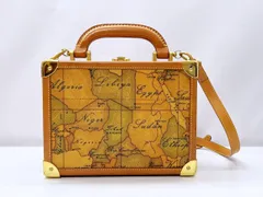 PRIMA CLASSE 　プリマクラッセ　ジオグラフィック　地図柄　トランク　2WAY　ハンドバッグ　PVC