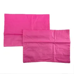 枕カバー 2枚組 綿混素材 かぶせ式 35x50cm用 ピンク