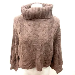 ディスコート Discoat ニット セーター タートルネック 長袖 F 茶 ブラウン /RT