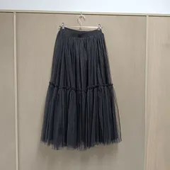 チュールティアードロングスカート 【ウエスト28.5cm 着丈77cm】