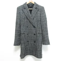 美品 22AW Theory セオリー DB BLAZWER DR NOELLE TWEED ツイードコート ダブルジャケット サイズ2 ブラック レディース 古着 中古 USED