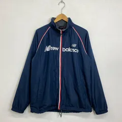 NEW BALANCE ニューバランス ナイロン トラックジャケット 裏フリース ジャージ ネイビー スポーツ ロゴ ジップアップ メンズ サイズ LL C269