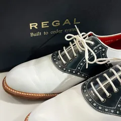 REGAL Built to order サドルシューズ サイズ24.0cm ネイビー×ホワイト セミオーダー レザーソール リーガル