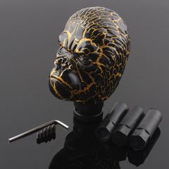 車 ギアシフトノブ ゴールドエイプヘッド マニュアルブレーキレバー 汎用 