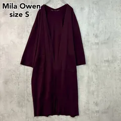 Mila Owen ミラオーウェン ボルドー系 ロングカーディガン ニット ガウン 七分袖 ドロップショルダー オーバーサイズ ショールカラー 09WND184187 羽織り ライトアウター 0サイズ ★ ■◇のサムネイル