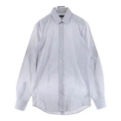 DOLCE & GABBANA (ドルチェアンドガッバーナ) GOLDライン ストライプ柄 長袖ドレスシャツ グレー/ホワイト