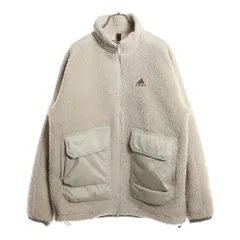 adidas (アディダス) WORD BOA JACKET ワーディング オーバーサイズ ボア フリースジャケット ベージュ IK7342のサムネイル