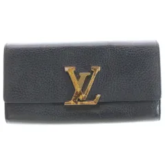 LOUIS VUITTON (ルイヴィトン) ポルトフォイユ カプシーヌ レザー ロングウォレット ブラック N90129 MI3108