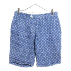 BEAMS Lights (ビームスライツ) 総柄 リネンショーツ ハーフパンツ ブルー