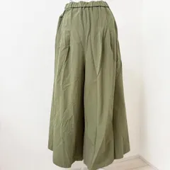 美品✨着回し◎ studioCLIP カーキ/オリーブグリーン ワイドパンツ ポケット付き ウエストゴム 綿混 Fサイズ