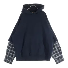 MARNI (マルニ) 23AW CHECK SWEATSHIRT 袖チェック切替 プルオーバーパーカー フーディ ブラック FUMU0110Q5のサムネイル