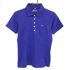 【超美品】ナイキゴルフ 半袖ポロシャツ ブルーネイビー ロゴ刺しゅう FITDRY レディース LGG ゴルフウェア NIKE