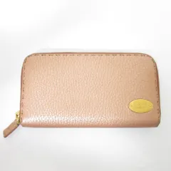 良品 FENDI フェンディ セレリア レザー ジップアラウンド ロングウォレット 長財布 8M0024 ピンクゴールド レディース 古着 中古 USED