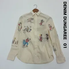 DENIM DUNGAREE デニムダンガリー☆ラクガキコットンブラウス 01 イエローベージュ 大人用 男女兼用