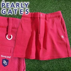 PEARLY GATES パーリーゲイツ ゴルフ 吸水速乾 TEXBRID ダイヤドビー ストレッチ ミニ スカート ゴルフウェア レディース 055-2234902 定価2.6万 ピンクレッド ▲029▼50220w03