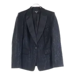 DKNY (ダナキャラン) 総柄 襟切り替え シングルテーラードジャケット レディース ブラック P4540091Mのサムネイル