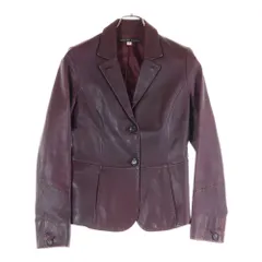 MICHEL KLEIN (ミッシェルクラン) シープスキン レザーシングルテーラードジャケット レディース バーガンディ FMWAJ-08660のサムネイル