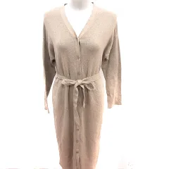 ナチュラルビューティーベーシック NATURAL BEAUTY BASIC カーディガン ニット ロング 長袖 ウエストマーク M ベージュ /RT