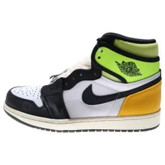 NIKE (ナイキ) AIR JORDAN 1 HIGH OG VOLT GOLD エアジョーダン1 ボルトゴールド ハイカットスニーカー ホワイト/グリーン US8.5/26.5 555088-118