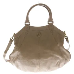 TORY BURCH (トリー バーチ) ロゴプレート 2WAY レザーショルダーバッグ ハンドバッグ ブラウン