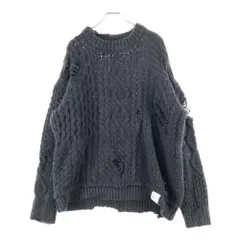 NEIGHBORHOOD (ネイバーフッド) 23AW PATCHWORK SAVAGE SWEATER パッチワーク サベージ ニット セーター グレー 232FUNH‐KNM01のサムネイル